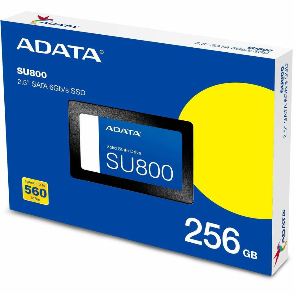 Adata Ultimate SU800 256 GB Solid State Drive - 2.5" Internal - SATA (SATA/600) - Black - ASU800SS-256GT-C