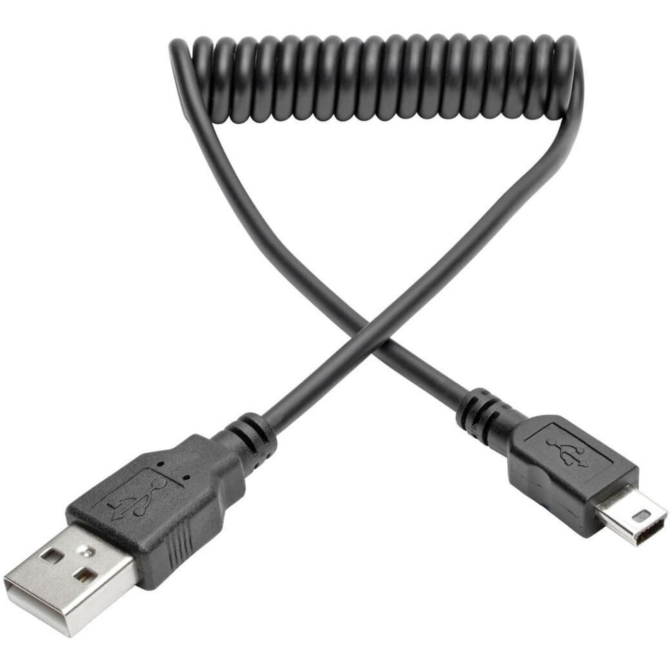 Eaton Tripp Lite Series USB 2.0 A to Mini-B Coiled Cable (M/M), 6 ft. (1.83 m) - U030-006-COIL