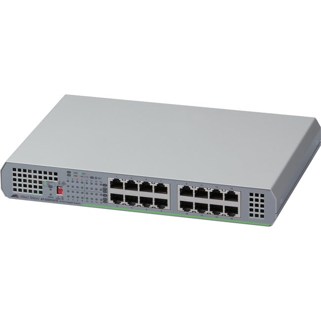 Allied Telesis 16-Port 10/100/1000T Unmanaged Switch with Internal PSU - AT-GS910/16-10