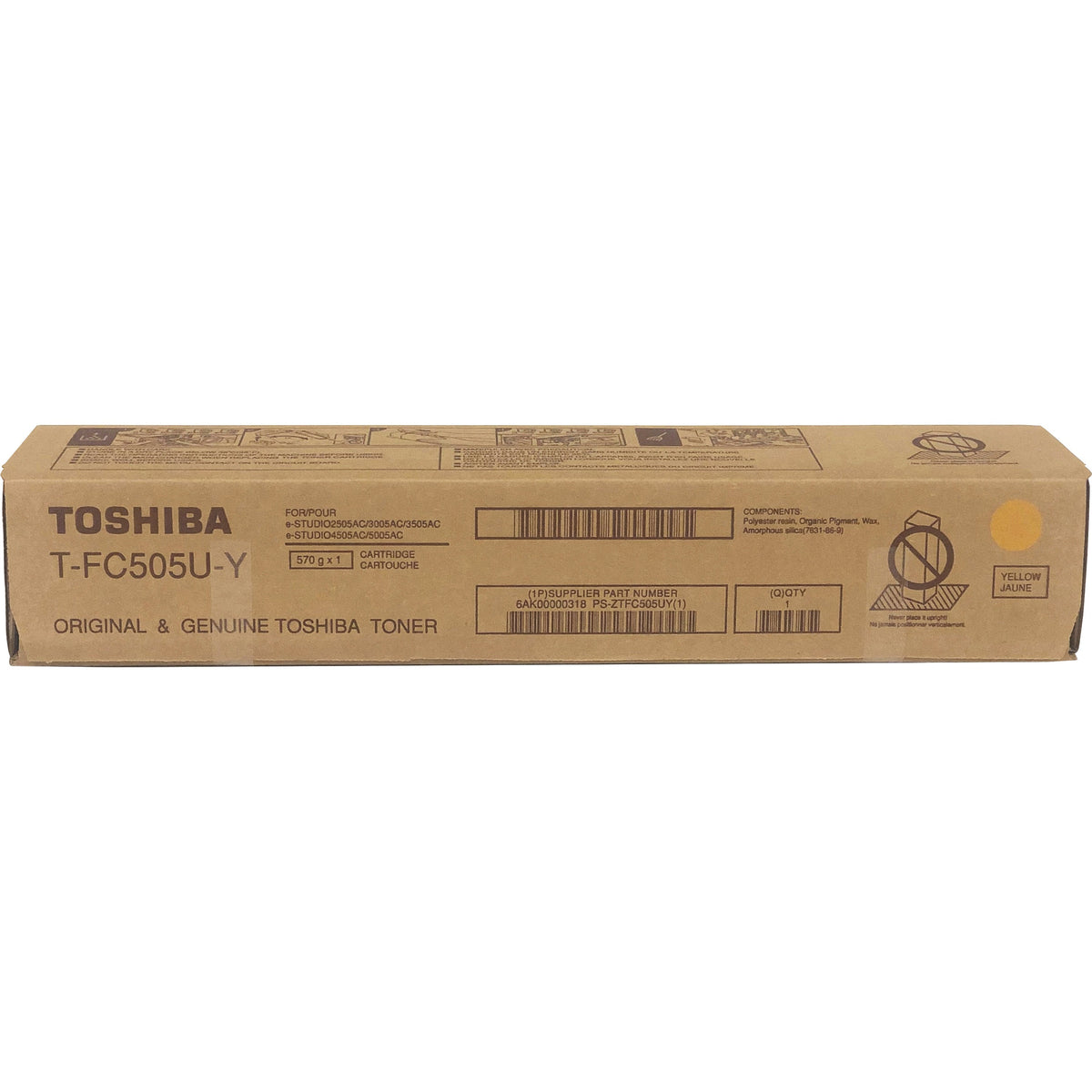 Toshiba Original High Yield Laser Toner Cartridge - Yellow - 1 Each - TFC505UY