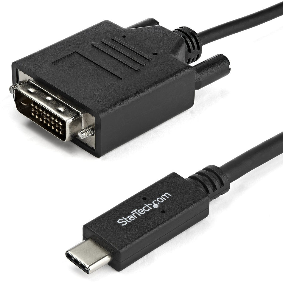 StarTech.com 3.3 ft / 1 m USB-C to DVI Cable - USB Type-C Video Adapter Cable - 1920 x 1200 - Black - CDP2DVIMM1MB