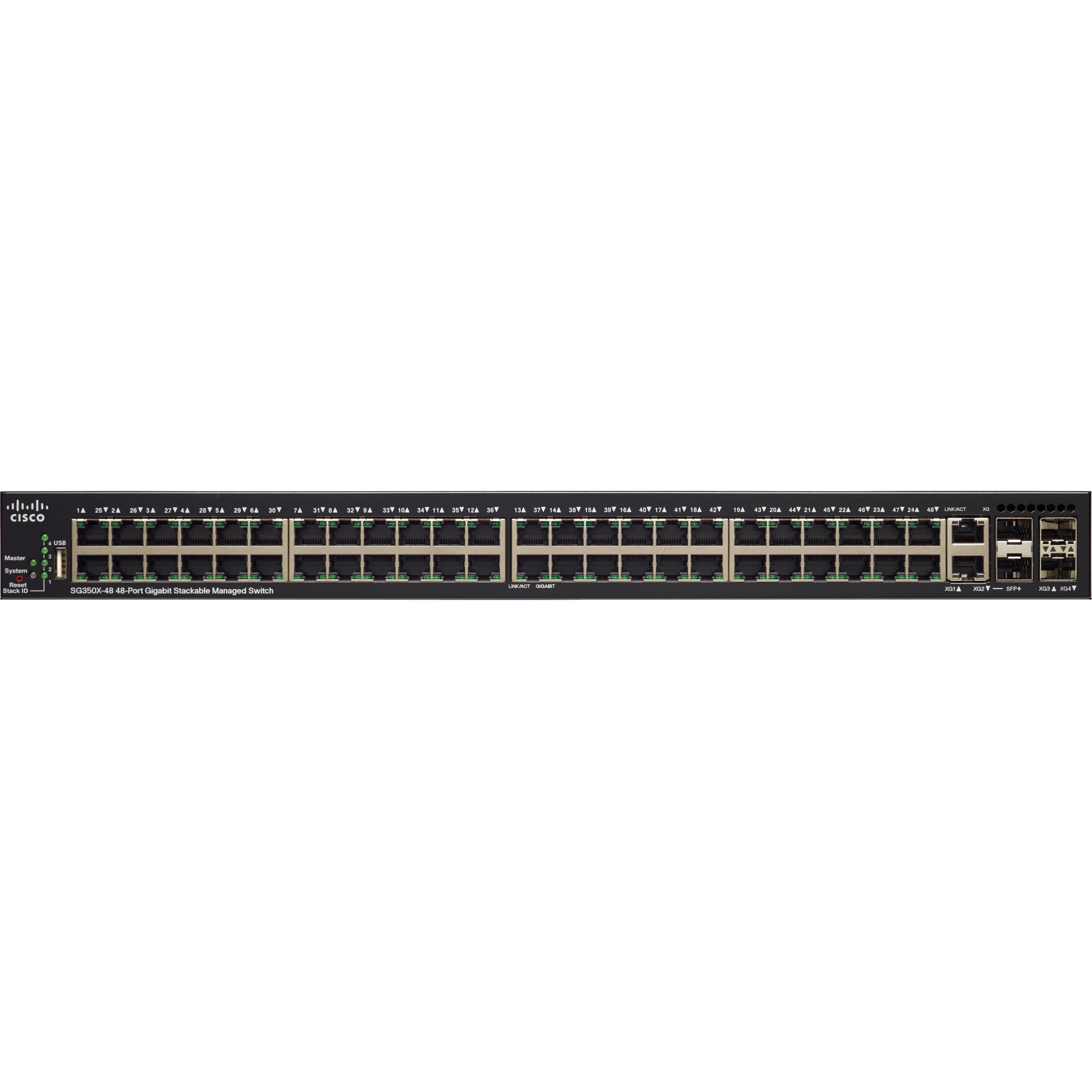 Cisco SG350X-48MP 48-Port Gigabit PoE Stackable Managed Switch - SG350X-48MP-K9-NA