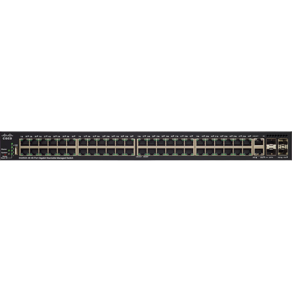 Cisco SG350X-48MP 48-Port Gigabit PoE Stackable Managed Switch - SG350X-48MP-K9-NA