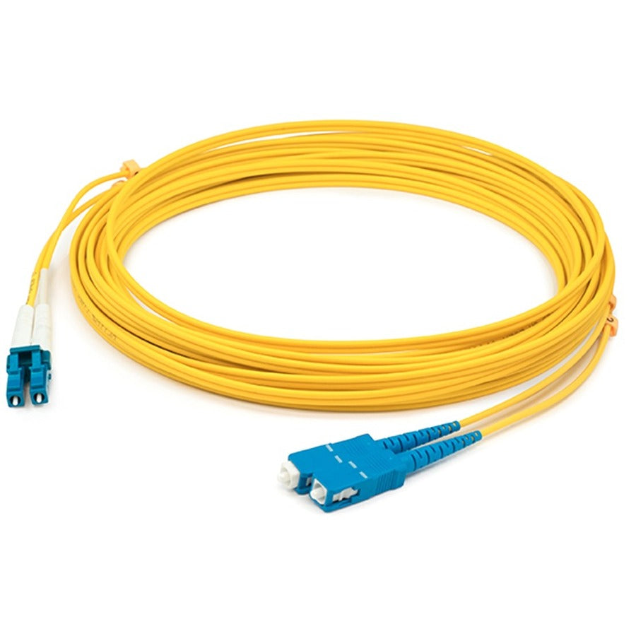 AddOn 0.5m LC (Male) to SC (Male) Yellow OS2 Duplex Fiber OFNR (Riser-Rated) Patch Cable - ADD-SC-LC-0.5M9SMF