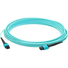 AddOn 4m MPO (Female) to MPO (Female) 12-Strand Aqua OM3 Crossover Fiber OFNR (Riser-Rated) Patch Cable - ADD-MPOMPO-4M5OM3