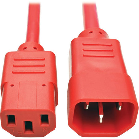 Tripp Lite by Eaton Heavy-Duty PDU Power Cord C13 to C14 - 15A 250V 14 AWG 2 ft. (0.61 m) Red - P005-002-ARD