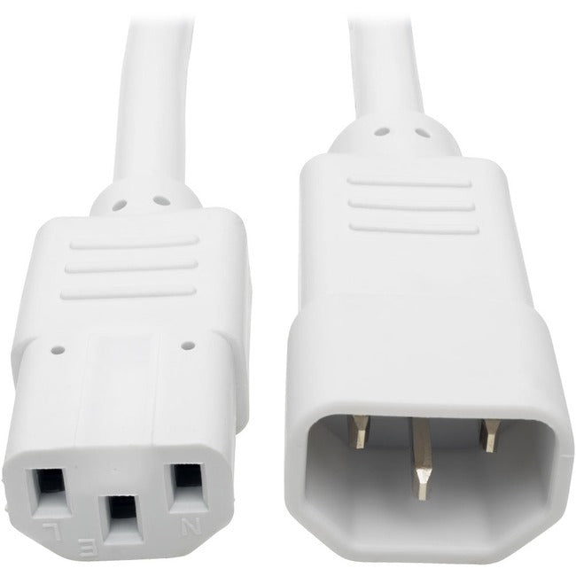 Eaton Tripp Lite Series PDU Power Cord, C13 to C14 - 10A, 250V, 18 AWG, 2 ft. (0.61 m), White - P004-002-AWH