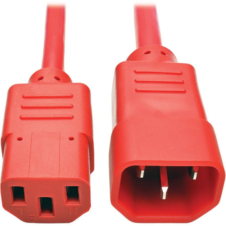 Eaton Tripp Lite Series PDU Power Cord, C13 to C14 - 10A, 250V, 18 AWG, 2 ft. (0.61 m), Red - P004-002-ARD