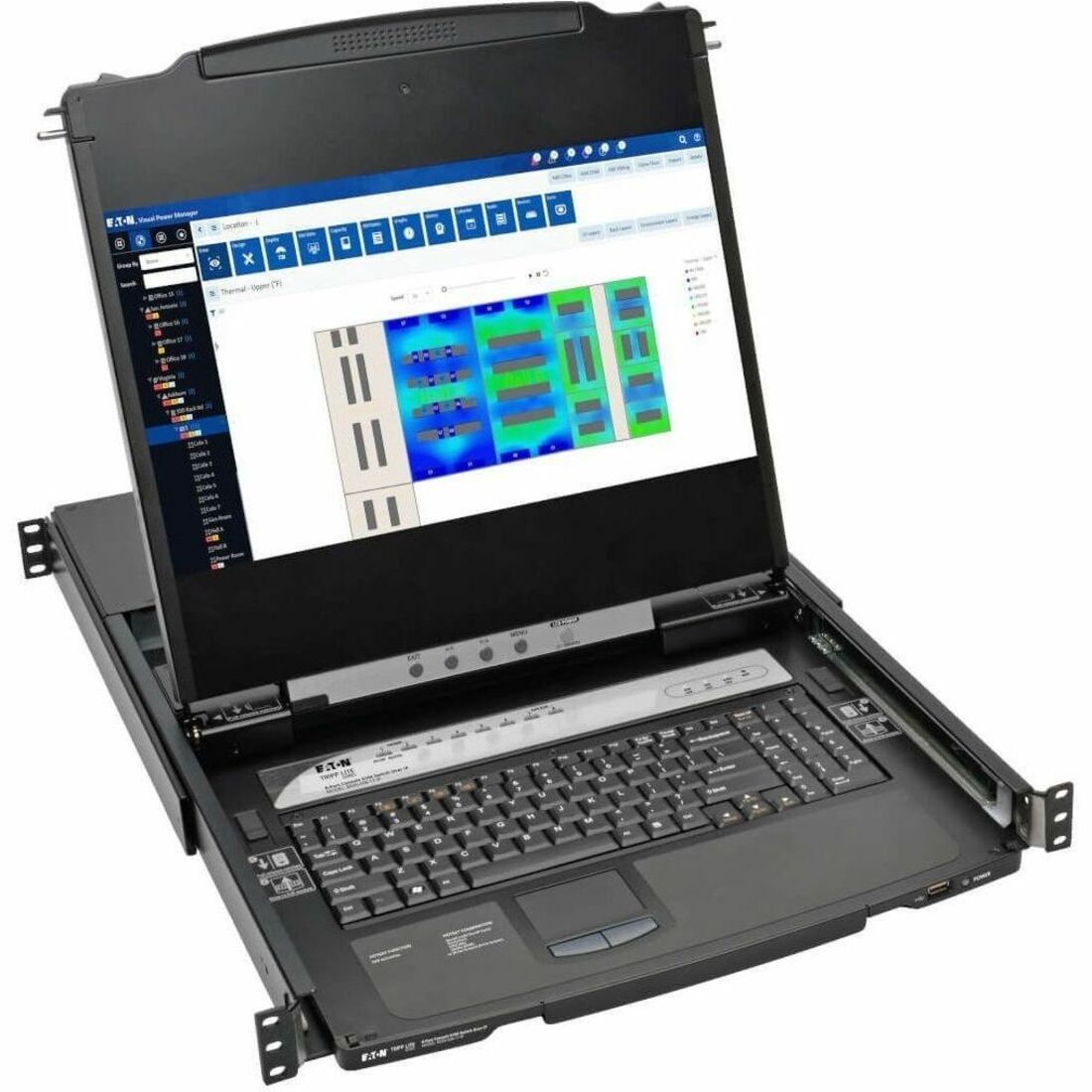 Tripp Lite by Eaton NetDirector 8-Port 1U Rack-Mount Console HDMI KVM Switch with 17 in. LCD and IP Remote Access Dual Rail - B030-008-17-IP