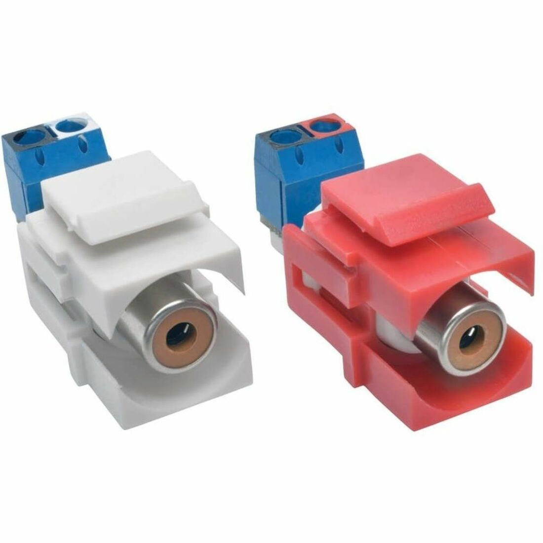 Eaton Tripp Lite Series RCA Female Audio to Screw Terminal Keystone Jack Kit, Red/White - A050-000-ST-KJ