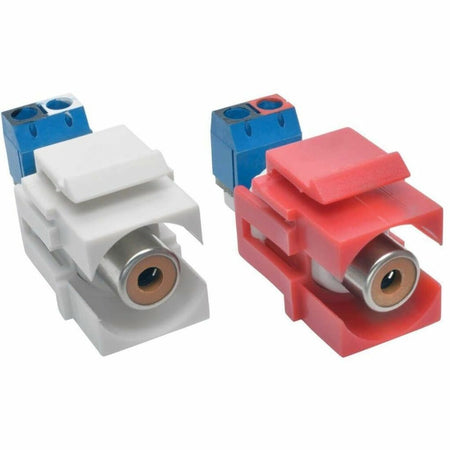 Eaton Tripp Lite Series RCA Female Audio to Screw Terminal Keystone Jack Kit, Red/White - A050-000-ST-KJ
