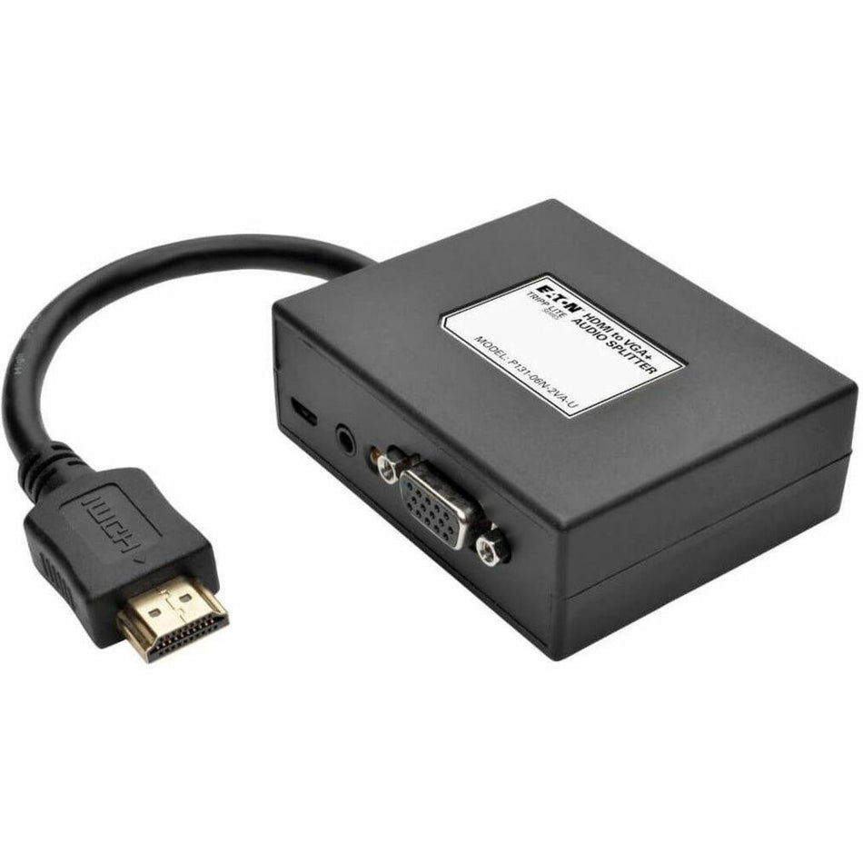 Eaton Tripp Lite Series HDMI to VGA and Audio Adapter, 6 in. (15.2 cm), Black, TAA - P131-06N-2VA-U