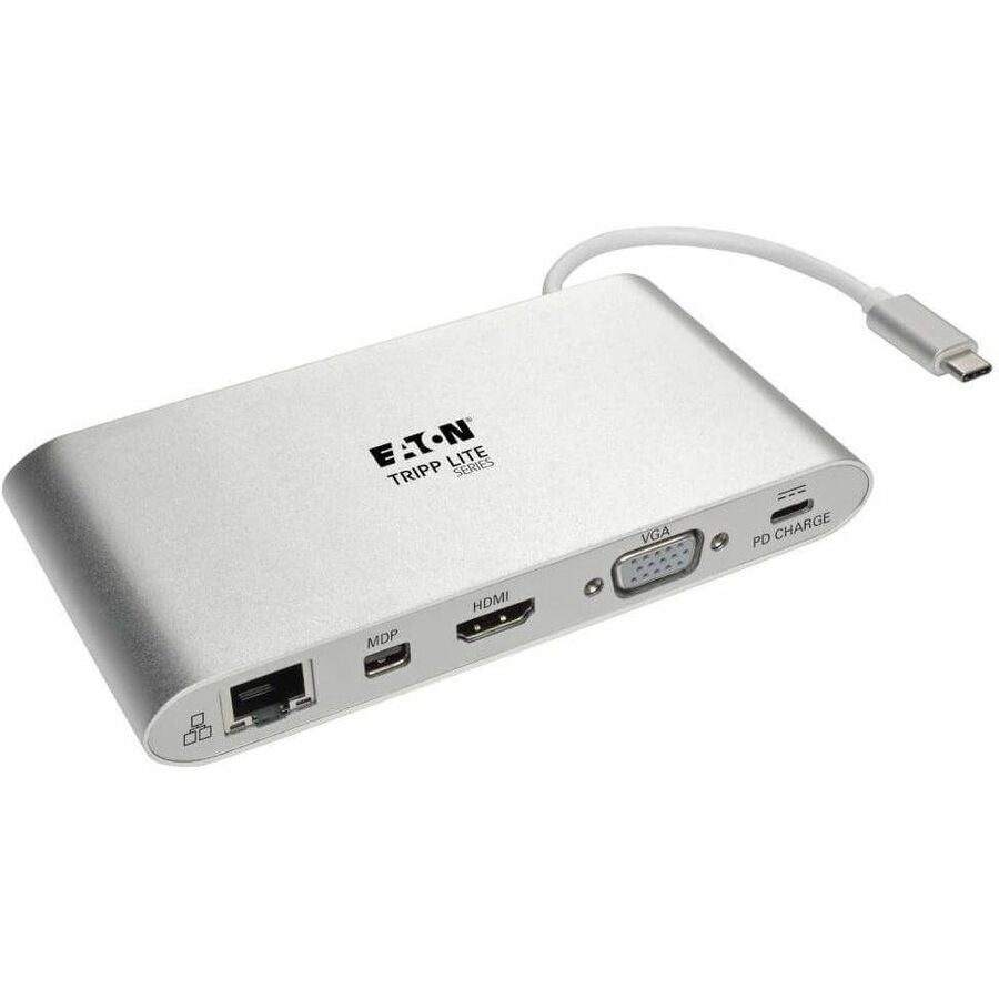 Eaton Tripp Lite Series USB-C Dock, Dual Display - 4K HDMI/mDP, VGA, USB 3.x (5Gbps), USB-A/C Hub, GbE, Memory Card, 100W PD Charging - U442-DOCK1