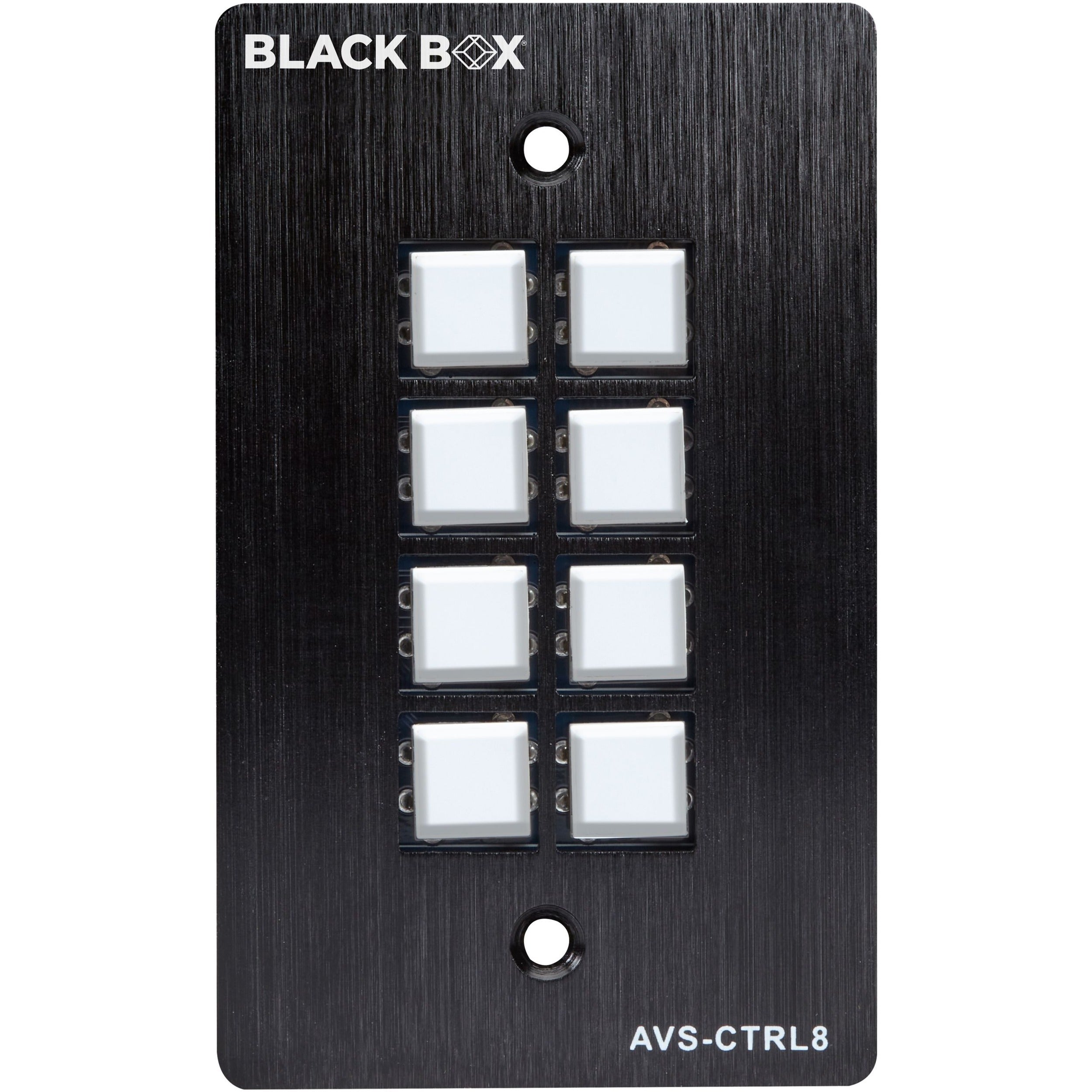 Black Box Wallplate Control Panel - RS-232, 8-Button - AVS-CTRL8
