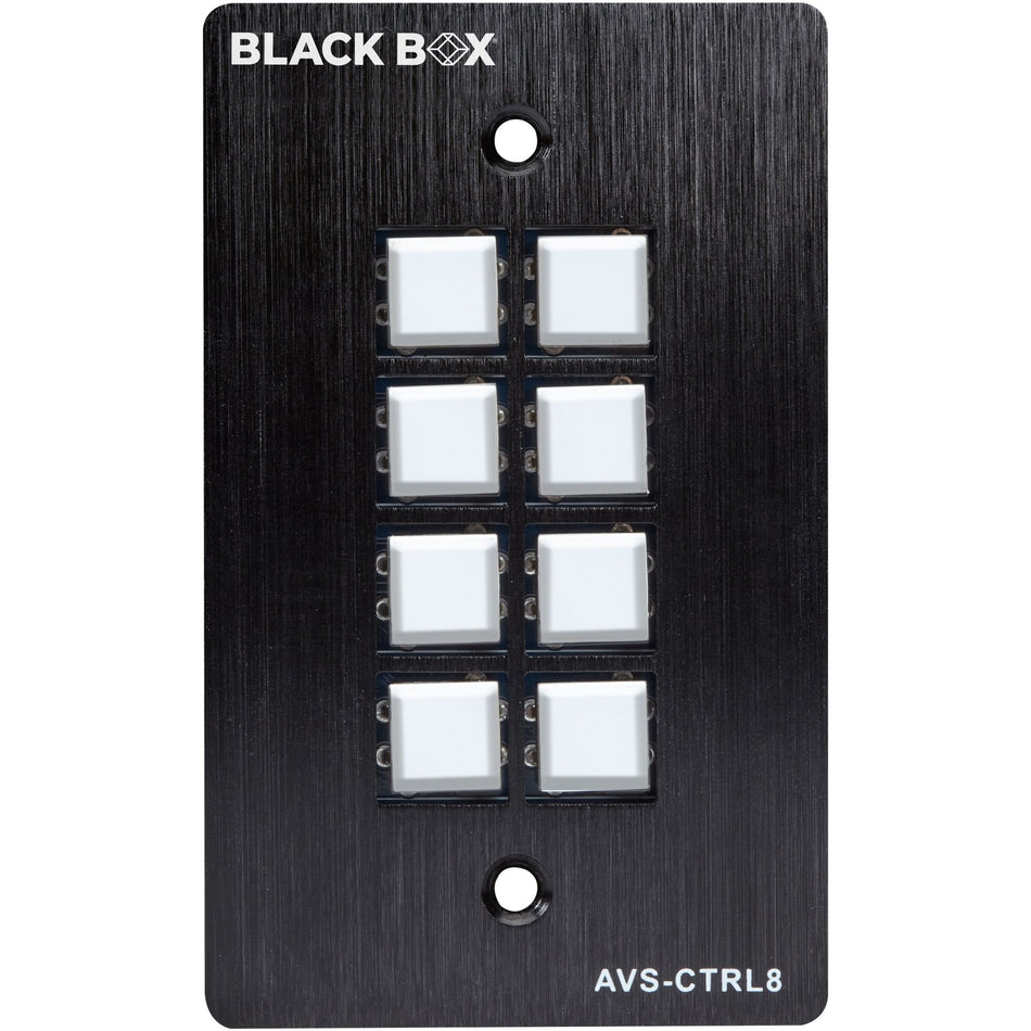 Black Box Wallplate Control Panel - RS-232, 8-Button - AVS-CTRL8