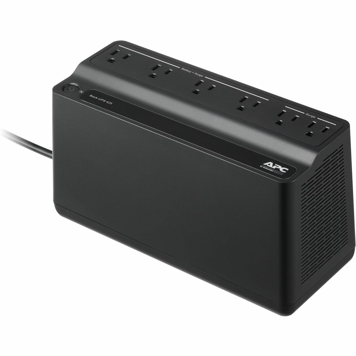 APC Back-UPS 425VA, 120V, 6 NEMA outlets (2 surge), Battery not user replaceable - BE425M