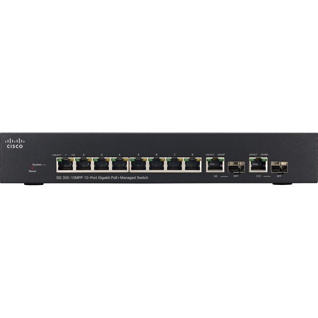 Cisco SG300-10MP Layer 3 Switch - SRW2008MP-K9-NA-RF