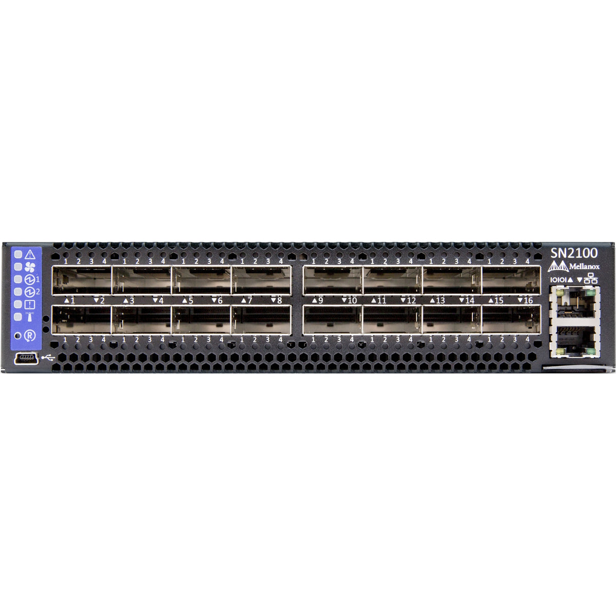 Mellanox Half-Width 16-Port Non-Blocking 100GbE Open Ethernet Switch System - MSN2100-BB2RC