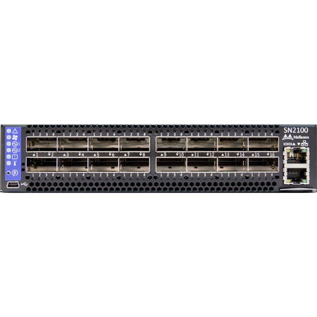 Mellanox Half-Width 16-Port Non-Blocking 100GbE Open Ethernet Switch System - MSN2100-CB2RC