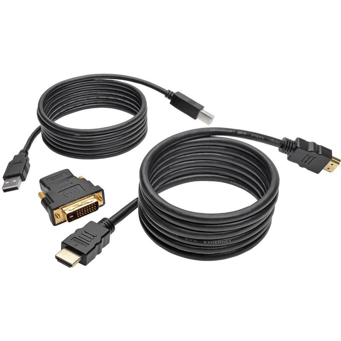 Tripp Lite by Eaton 6ft HDMI DVI USB KVM Cable Kit USB A/B Keyboard Video Mouse 6' - P782-006-DH
