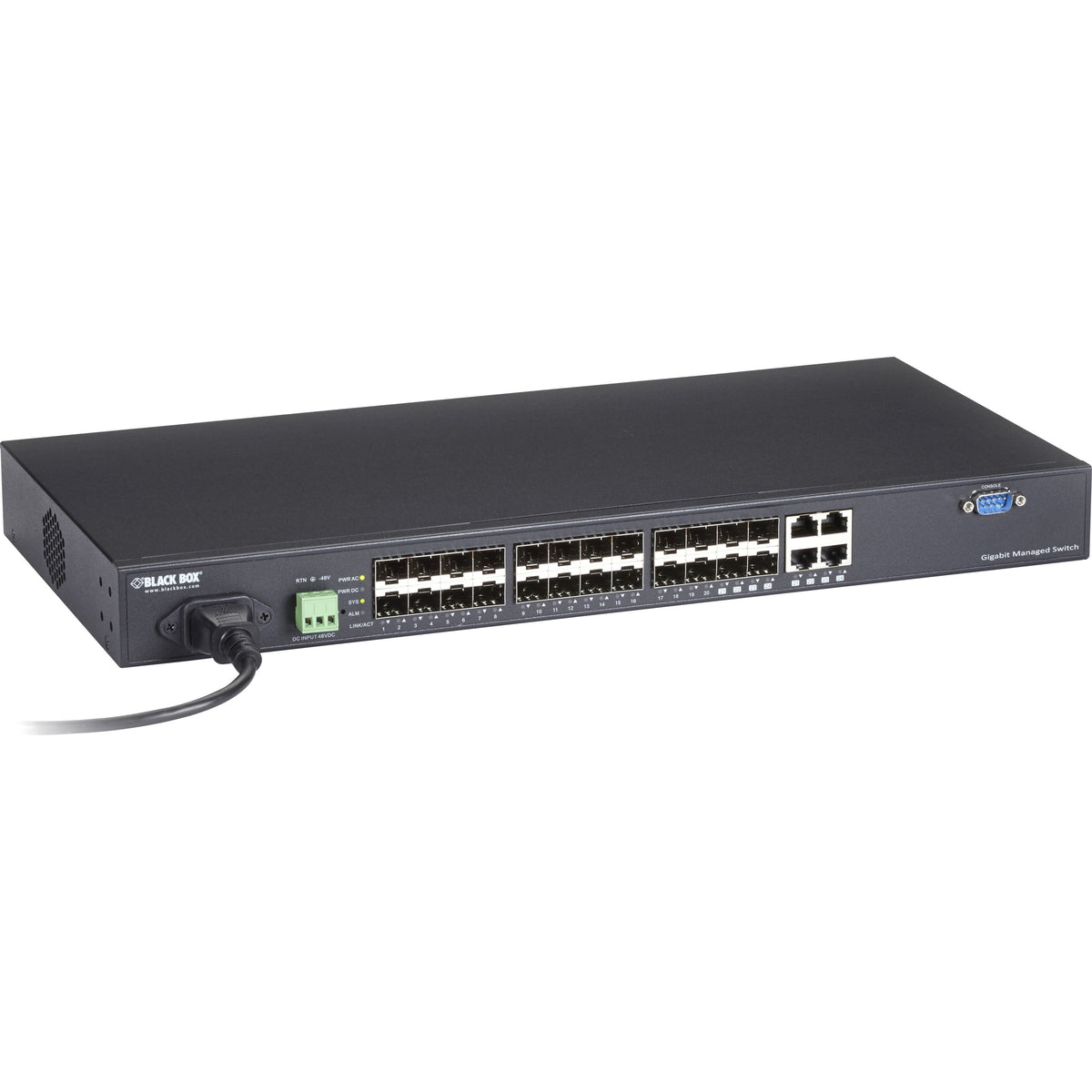 Black Box SFP Gigabit Managed Fiber Switch - 24-Port - LGB5124A-R2