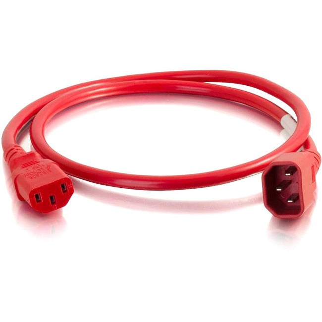 C2G 6ft 18AWG Power Cord (IEC320C14 to IEC320C13) -Red - 17505