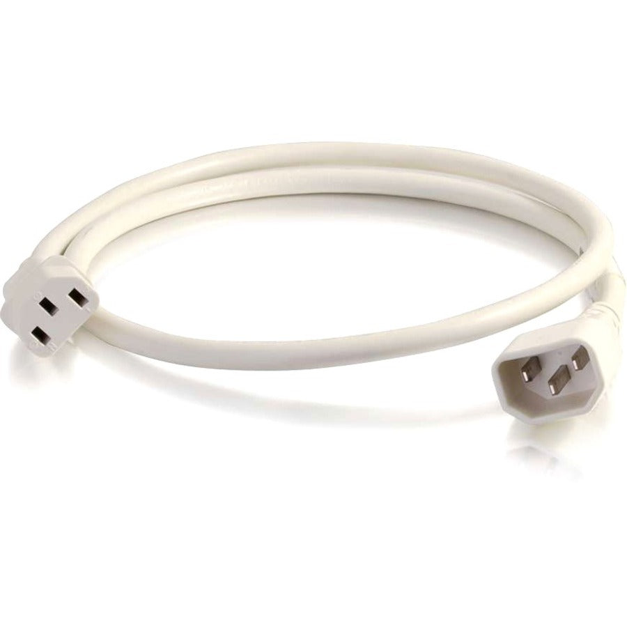 C2G 3ft 18AWG Power Cord (IEC320C14 to IEC320C13) - White - 17491