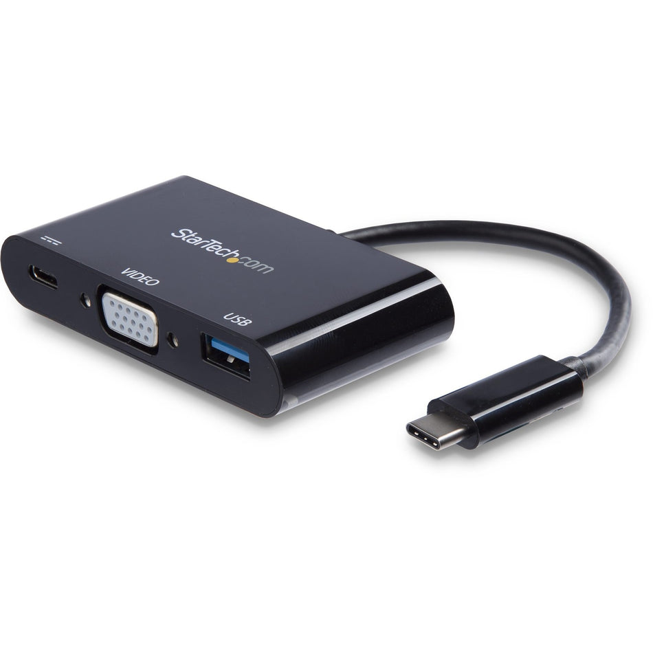 StarTech.com USB-C VGA Multiport Adapter - USB-A Port - with Power Delivery (USB PD) - USB C Adapter Converter - USB C Dongle - CDP2VGAUACP