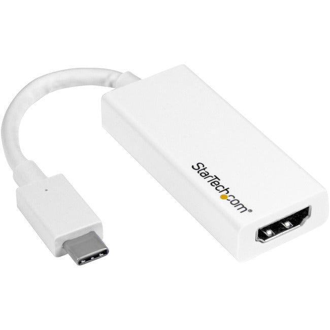 StarTech.com USB-C to HDMI Adapter - White - 4K 60Hz - Thunderbolt 3 Compatible - USB-C Adapter - USB Type C to HDMI Dongle Converter - CDP2HD4K60W