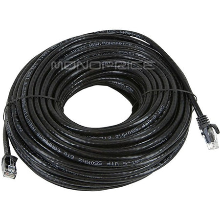 Monoprice FLEXboot Series Cat6 24AWG UTP Ethernet Network Patch Cable, 100ft Black - 9828
