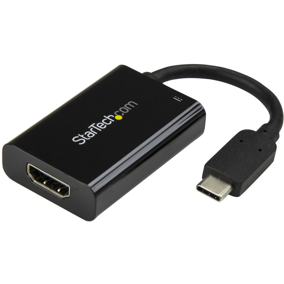 StarTech.com USB C to HDMI 2.0 Adapter 4K 60Hz with 60W Power Delivery Pass-Through Charging - USB Type-C to HDMI Video Converter - Black - CDP2HDUCP