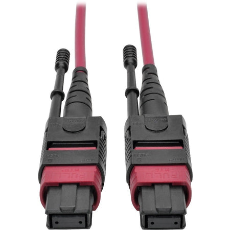 Tripp Lite by Eaton 100G MTP/MPO Multimode OM4 Plenum-Rated Fiber Optic Cable (F/F), 12 Fiber, 40/100GBASE-SR4, Push/Pull Tabs, Magenta, 5 m - N845-05M-12-MG