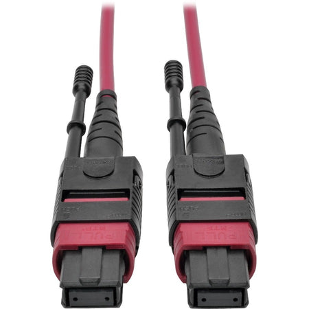 Eaton Tripp Lite Series 100G MTP/MPO Multimode OM4 Plenum-Rated Fiber Optic Cable (F/F), 12 Fiber, 40/100GBASE-SR4, Push/Pull Tabs, Magenta, 15 m - N845-15M-12-MG