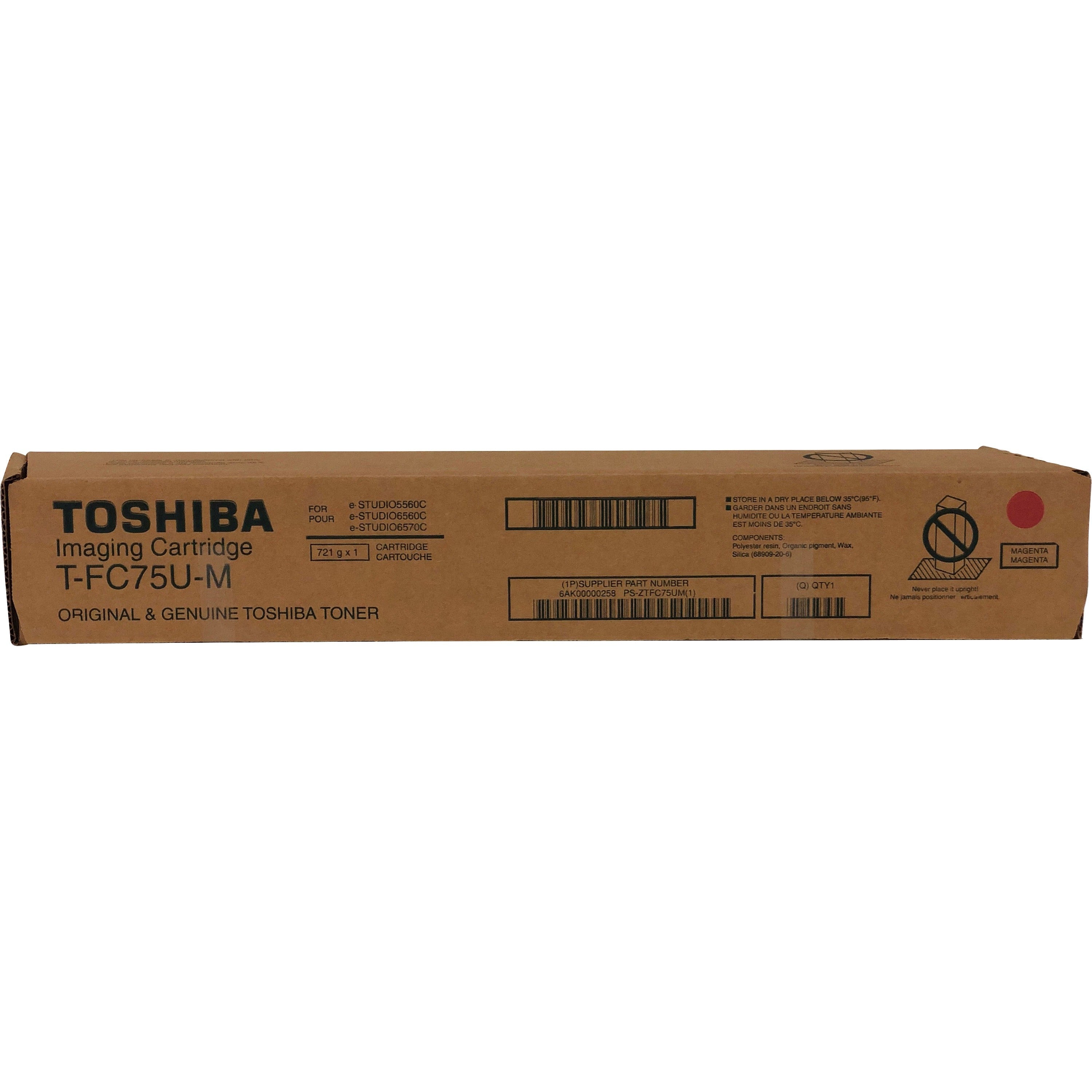 Toshiba Original Standard Yield Laser Toner Cartridge - Magenta - 1 Each - TFC75UM