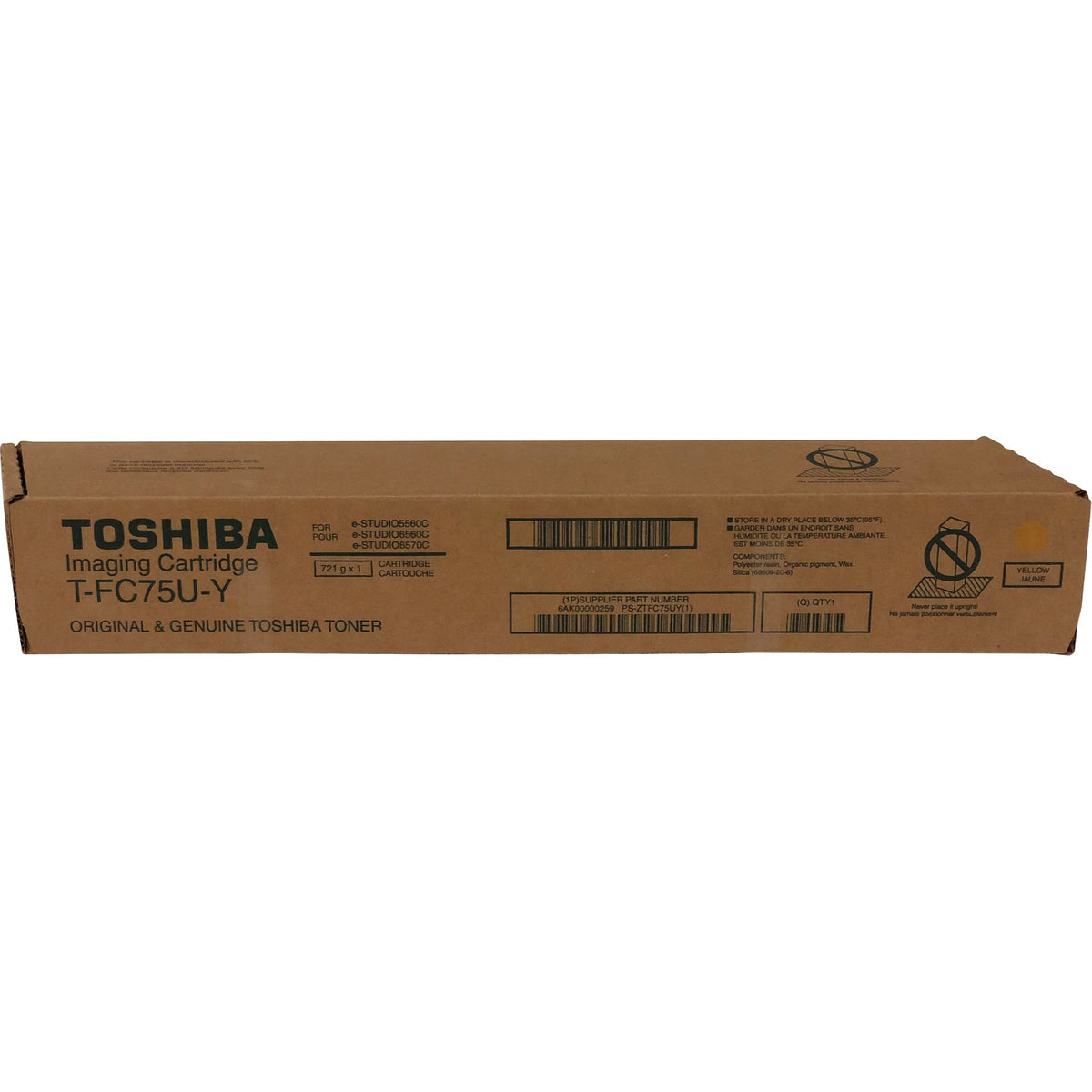 Toshiba Original Standard Yield Laser Toner Cartridge - Yellow - 1 Each - TFC75UY