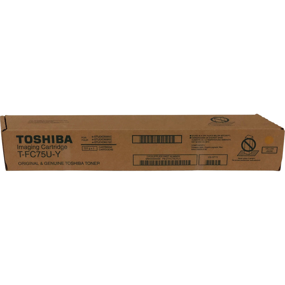 Toshiba Original Standard Yield Laser Toner Cartridge - Yellow - 1 Each - TFC75UY