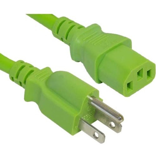 ENET 5-15P to C13 10ft Green External Power Cord / Cable NEMA 5-15P to IEC-320 C13 10A 18AWG 10' - N515-C13-GN-10F-ENC