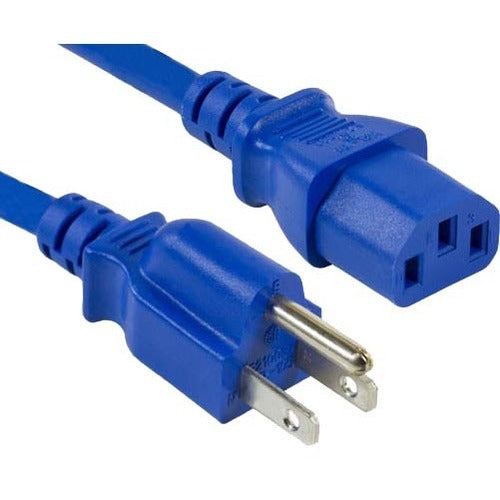 ENET 5-15P to C13 2ft Blue External Power Cord / Cable NEMA 5-15P to IEC-320 C13 10A 18AWG 2' - N515-C13-BL-2F-ENC