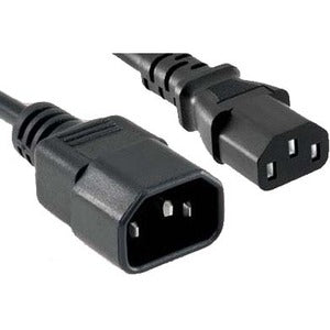 ENET C13 to C14 12ft Black Power Extension Cord / Cable 250V 18 AWG 10A NEMA IEC-320 C13 to IEC-320 C14 12' - C13C14-12F-ENC