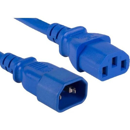 ENET C13 to C14 8ft Blue Power Extension Cord / Cable 250V 18 AWG 10A NEMA IEC-320 C13 to IEC-320 C14 8' - C13C14-BL-8F-ENC