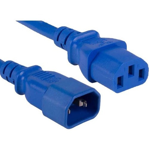 ENET C13 to C14 10ft Blue Power Extension Cord / Cable 250V 18 AWG 10A NEMA IEC-320 C13 to IEC-320 C14 10' - C13C14-BL-10F-ENC