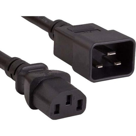 ENET C13 to C14 4ft Black Power Cord / Cable 250V 14 AWG 15A NEMA IEC-320 C13 to IEC-320 C20 4' - C13C20-4F-ENC