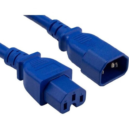 ENET C14 to C15 10ft Blue Power Extension Cord 14 AWG 15A NEMA IEC-320 C14 to NEMA IEC-320 C15 Blue 10' - C14C15-BL-10F-ENC
