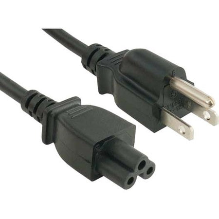 ENET 5-15P to C5 Black 15ft 3-Prong Laptop/Notebook Power Cord 18 AWG NEMA IEC-320 5-15P to IEC-320 C5 - N515P-C5-15F-ENC