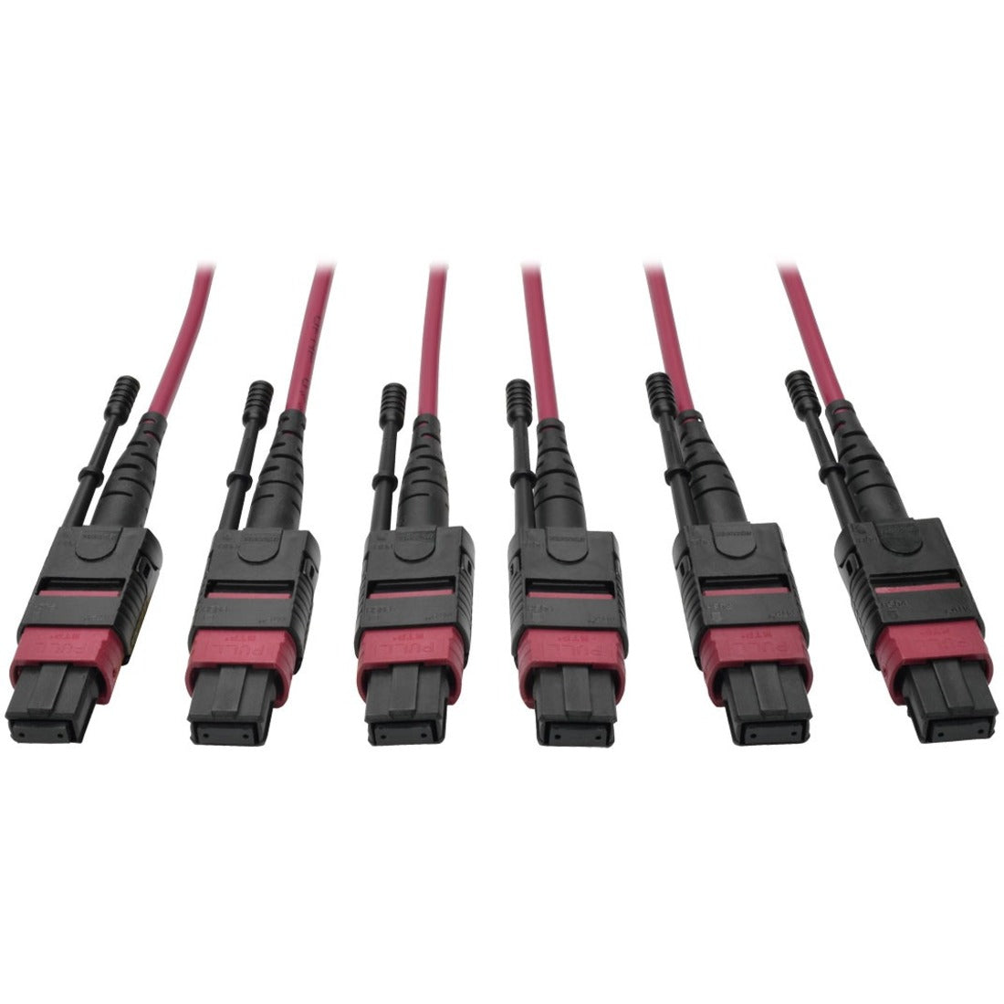 Eaton Tripp Lite Series MTP/MPO Multimode Base-8 Trunk Cable, 24-Strand, 40GB/100GB, 40/100GBASE-SR4, OM4 Plenum-Rated (3xF/3xF), Push/Pull Tab, Magenta, 15 m (49 ft.) - N858-15M-3X8-MG