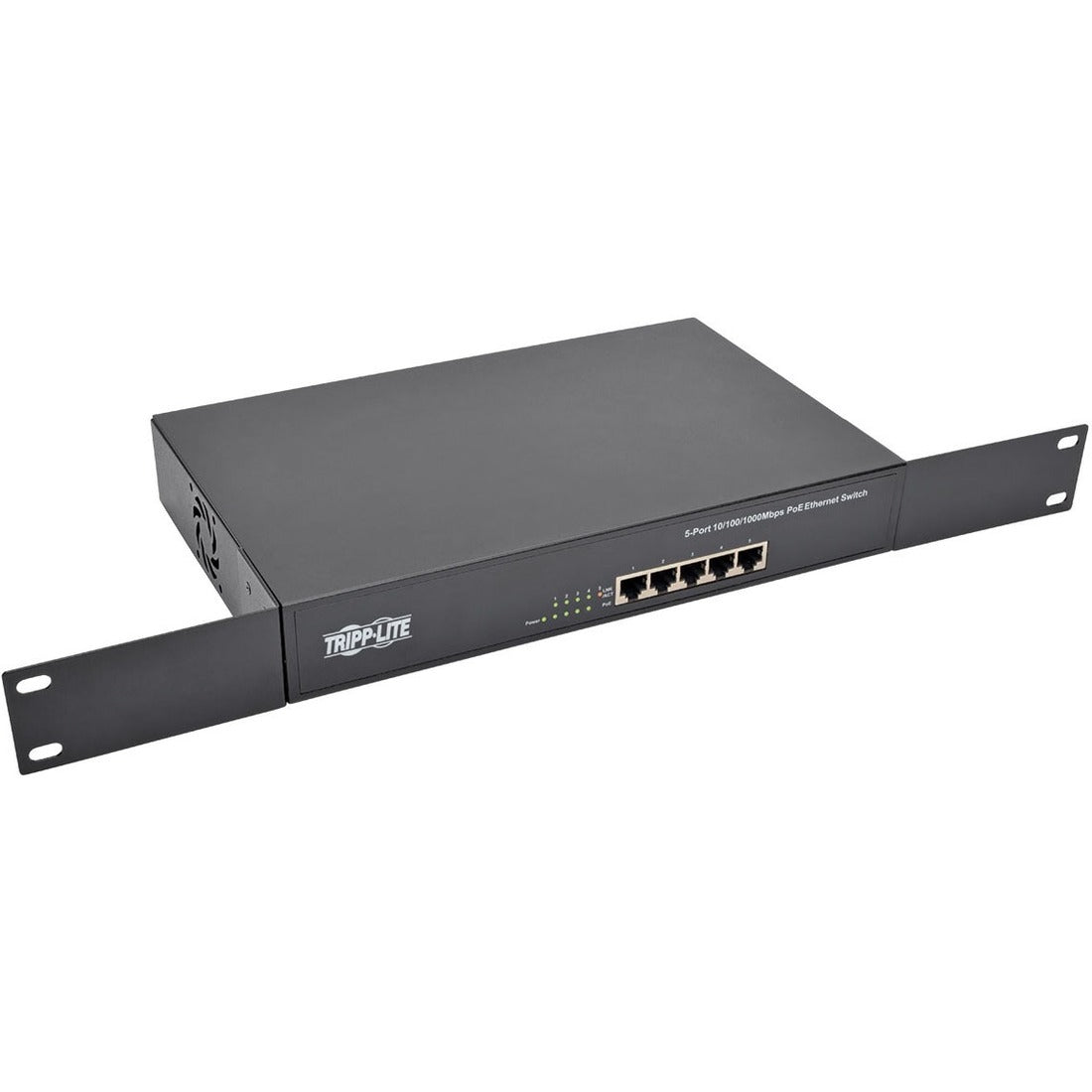 Tripp Lite by Eaton 5-Port 10/100/1000 Mbps 1U Rack-Mount/Desktop Gigabit Ethernet Unmanaged Switch with PoE+, 75W - NG5POE