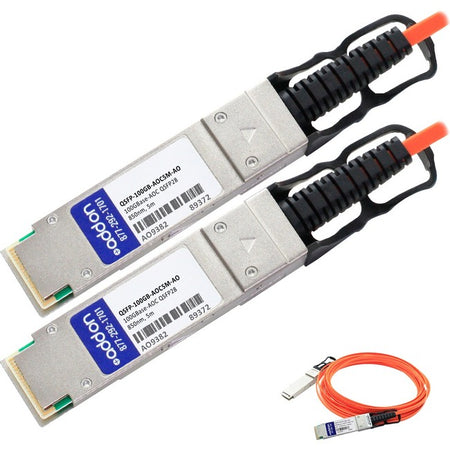 AddOn MSA and TAA Compliant 100GBase-AOC QSFP28 to QSFP28 Direct Attach Cable (850nm, MMF, 5m) - QSFP-100GB-AOC5M-AO