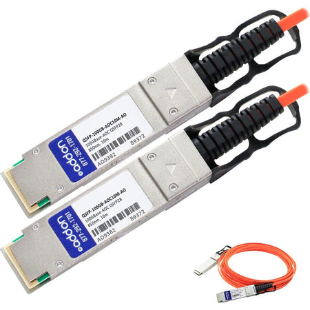 AddOn MSA and TAA Compliant 100GBase-AOC QSFP28 to QSFP28 Direct Attach Cable (850nm, MMF, 10m) - QSFP-100GB-AOC10M-AO