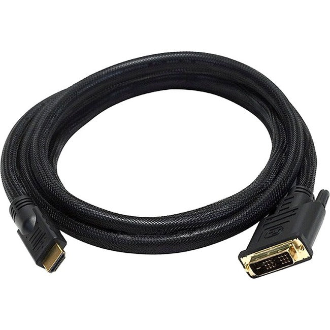 Monoprice 6ft 24AWG CL2 High Speed HDMI to DVI Adapter Cable w / Net Jacket - Black - 2218
