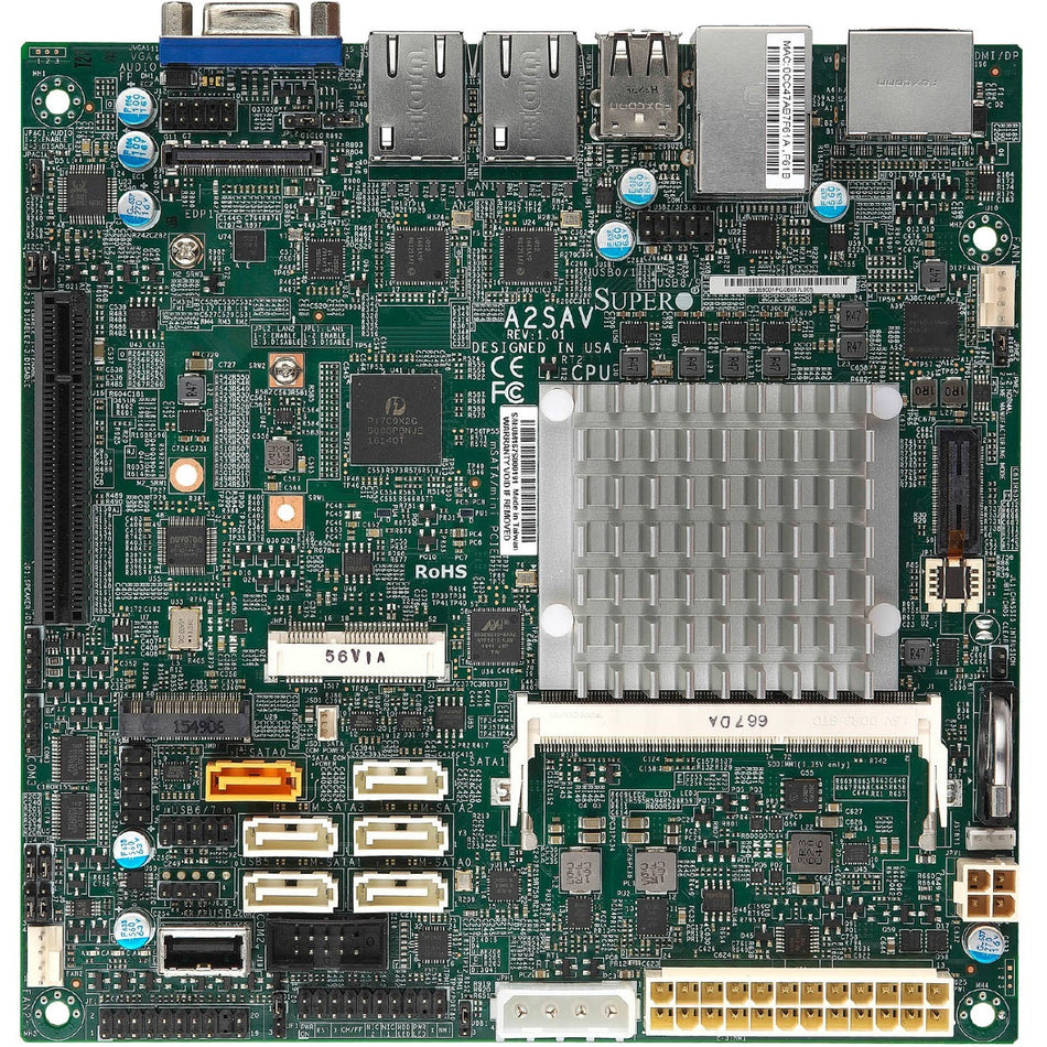 Supermicro A2SAV-L Server Motherboard - Intel Chipset - Socket BGA-1296 - Mini ITX - MBD-A2SAV-L-O